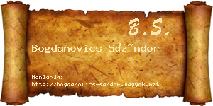 Bogdanovics Sándor névjegykártya